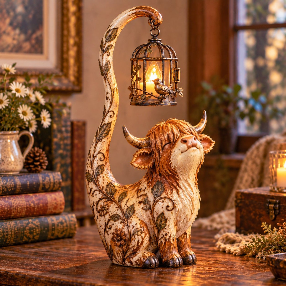 🐈‍⬛Vintage Cat Lantern Sculpture Lamp - A Little Guardian of Warmth, Memories & Cozy Corners✨