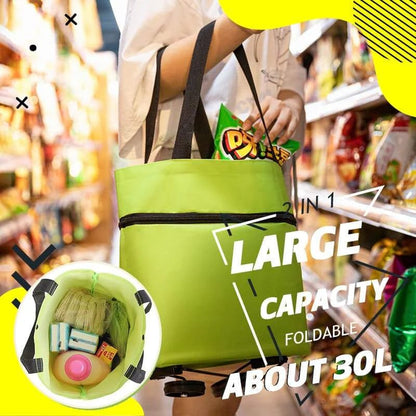 🛢️ 2-in-1 Foldable Shopping Cart