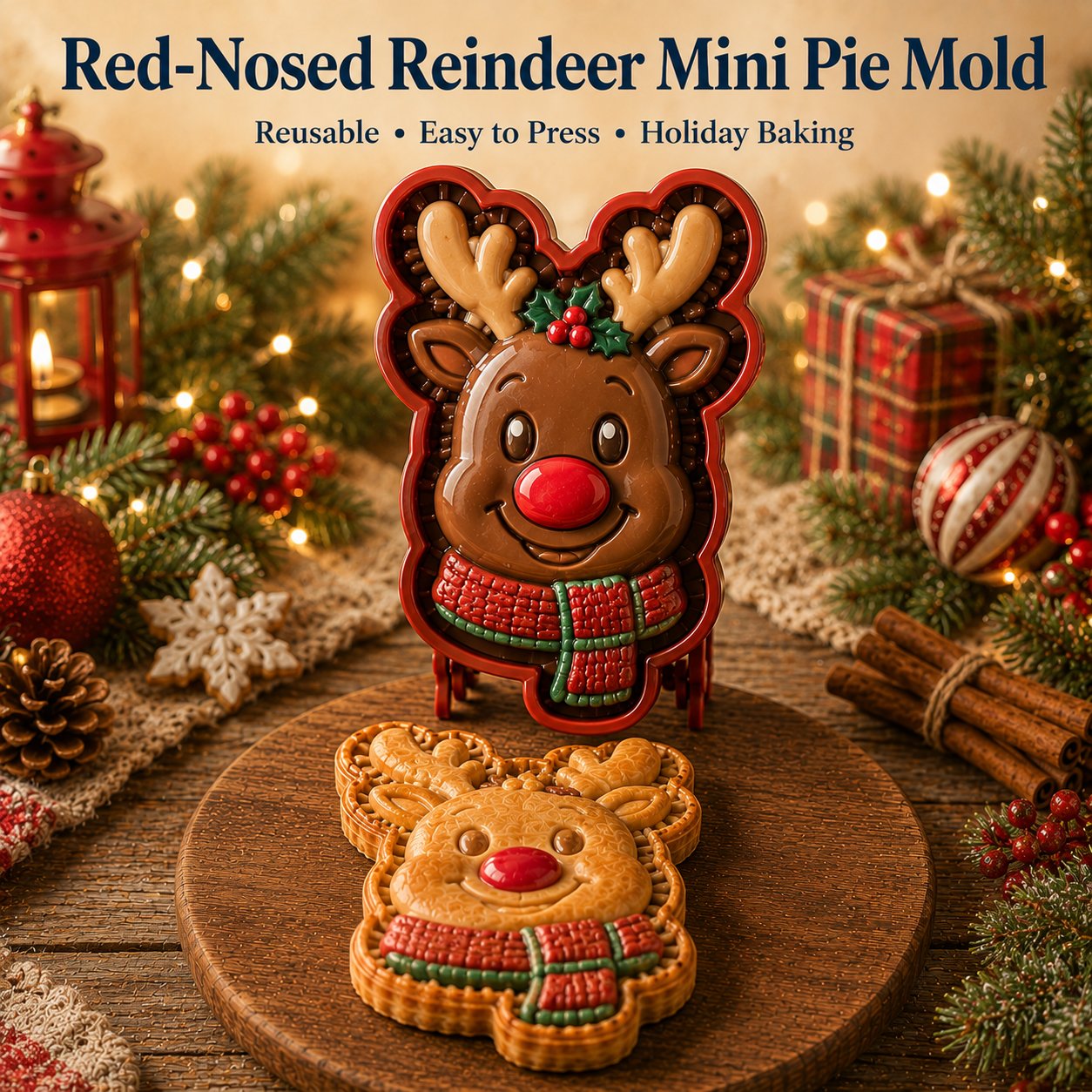 🔥😍 Last Day 49% OFF – 🎄 9-Design Christmas Mini Pie Mold Collection | Reusable Embossed Molds for Shaping Detailed Santa, Snowman, Reindeer, Tree & Holiday Pies 🥧✨