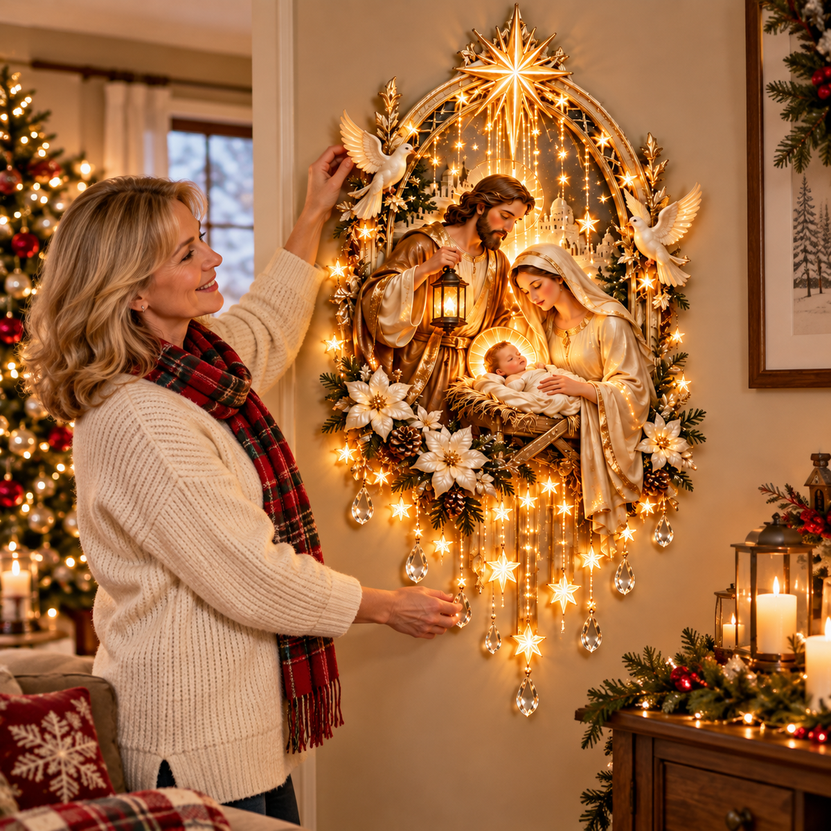✨✝️Light From Heaven™ Nativity Starfall Wall Light
