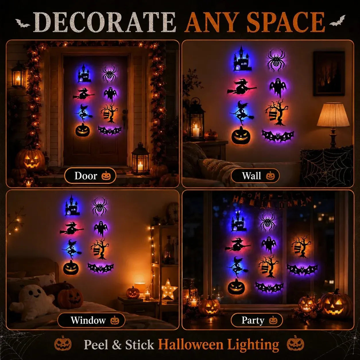 🎃 🥳💞50K+ SOLD! 👻 Halloween LED Silhouette Wall Light Stickers