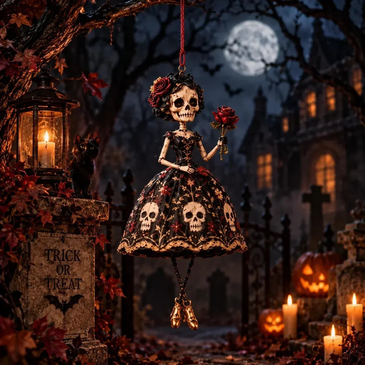 ⏳ Last Day 49% OFF – 🖤 Midnight Ladies™ Gothic Halloween Hanging Decor | 3 Spooky Character Styles for Porches, Entryways & Indoor Displays 🎃