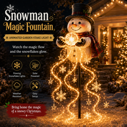🎅Christmas Early Discount 49% Off ✨Snowman Magic Fountain - Flowing Snowflake LED Christmas Garden Light❄️