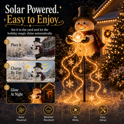 🎅Christmas Early Discount 49% Off ✨Snowman Magic Fountain - Flowing Snowflake LED Christmas Garden Light❄️