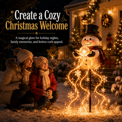 🎅Christmas Early Discount 49% Off ✨Snowman Magic Fountain - Flowing Snowflake LED Christmas Garden Light❄️