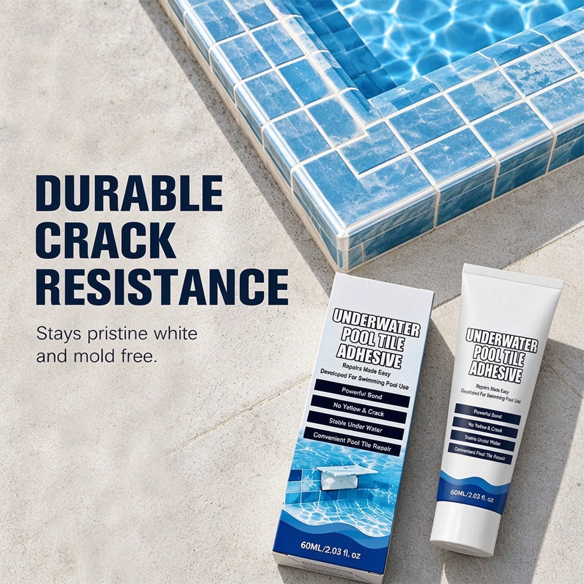 🏊💧 Underwater Pool Tile Repair Adhesive – Fix Loose Pool Tiles Easily🔧🍀