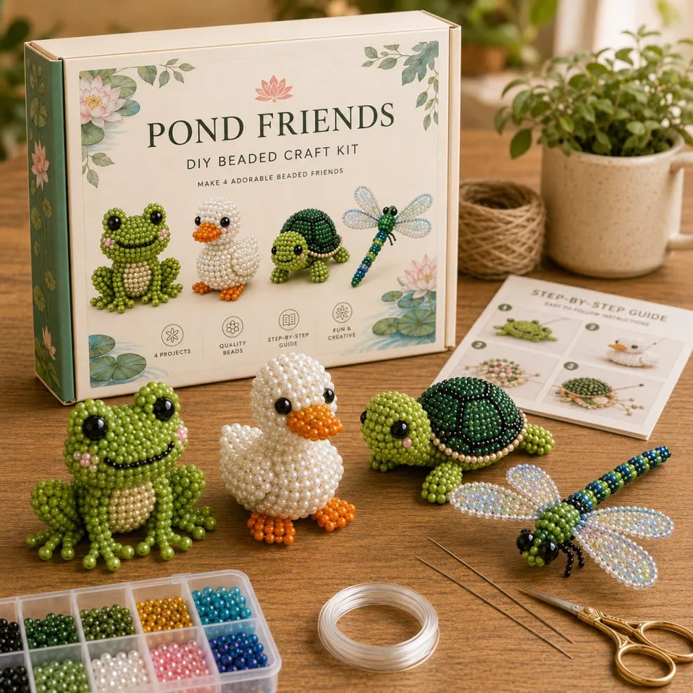 🏆Temporary sale 🧵✨Baby animals craft kit with 3D beads