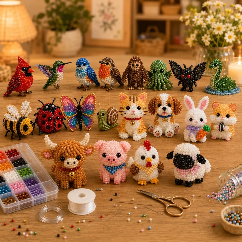 🏆Temporary sale 🧵✨Baby animals craft kit with 3D beads