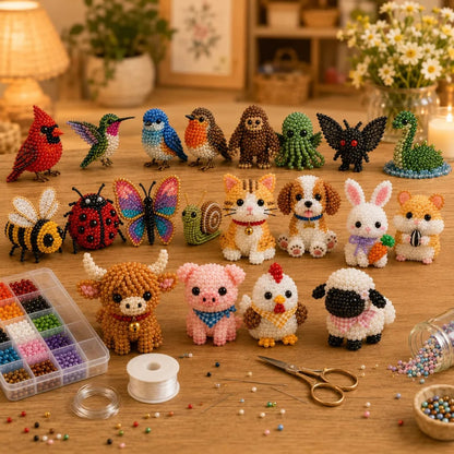 🏆Temporary sale 🧵✨Baby animals craft kit with 3D beads