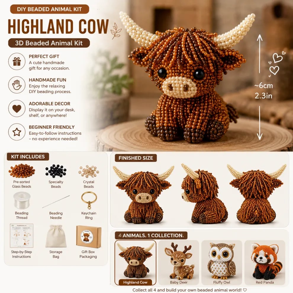 🏆Temporary sale 🧵✨Baby animals craft kit with 3D beads