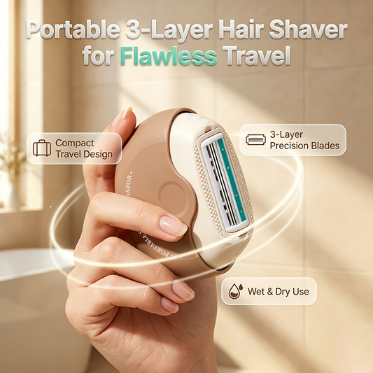 ☀️ Summer Limited Deal: 49% OFF 🔥 Portable 3-Layer Hair Shaver with Rotating Cover