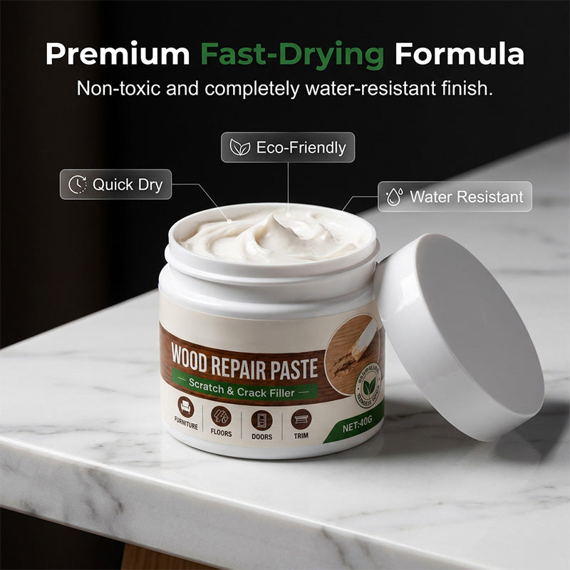🏆 Last Day Special Price £9.77 ! 🔥Buy 2 Get 1 Free🎁Furniture & Floor Repair Paste – Works on tables, cabinets & wooden floors. Covers scuffs & peeling. No more ugly scratches! 🏠✅